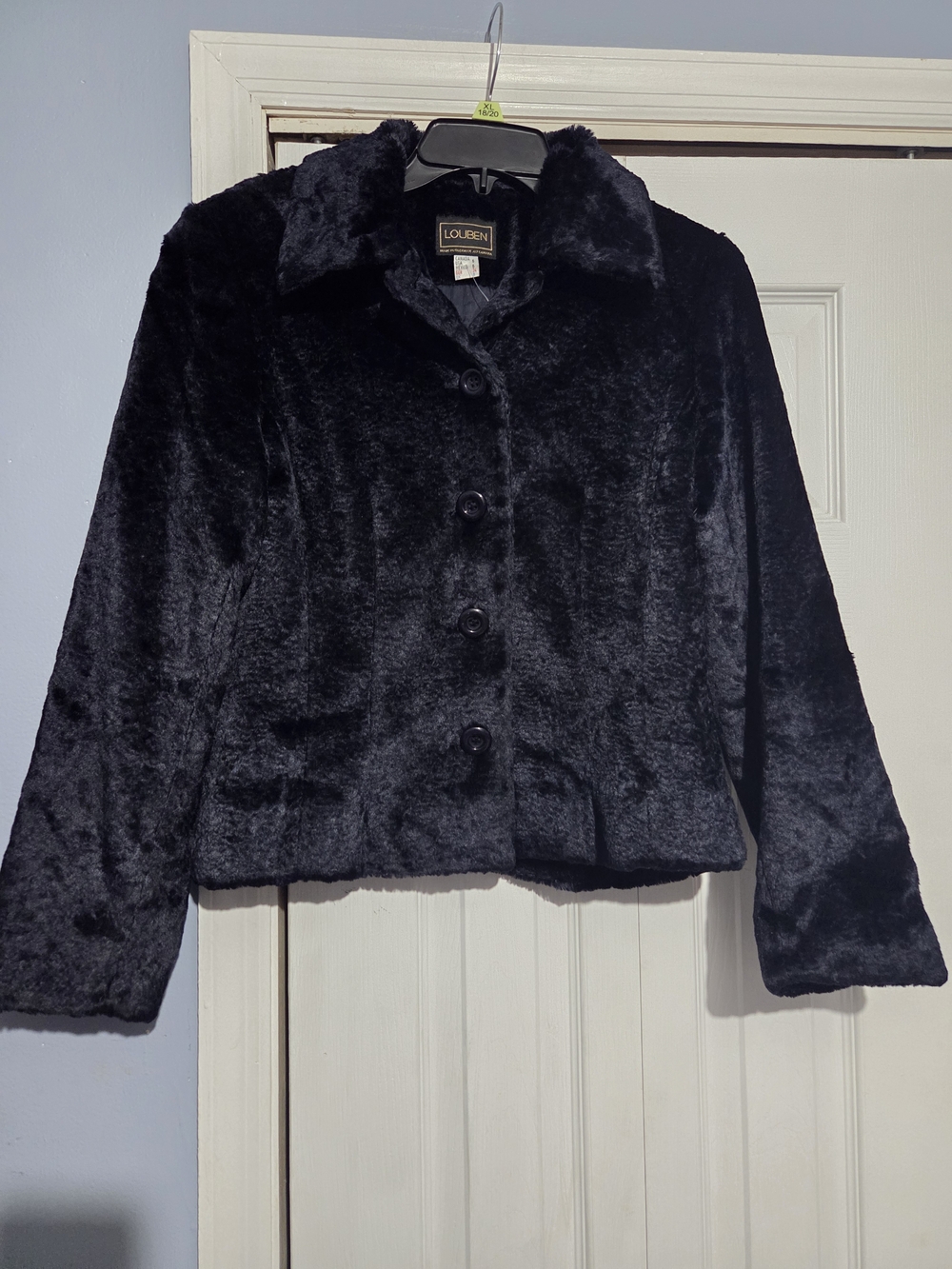 Louben Faux Fur  Button-Front Jacket
